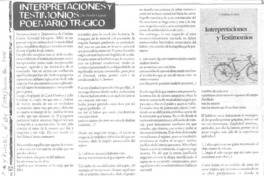 Interpretaciones y testimonios: poemario trágico