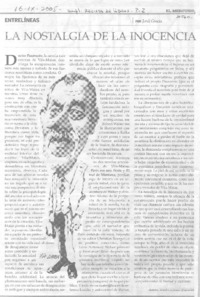 La nostalgia de la inocencia.