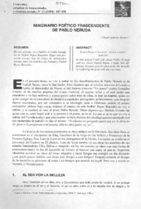 Imaginario poético-trascendente de Pablo Neruda