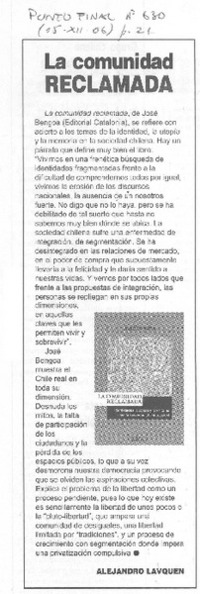 La comunidad reclamada