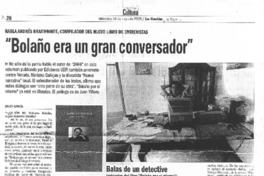 "Bolaño era un gran conversador" (entrevista)