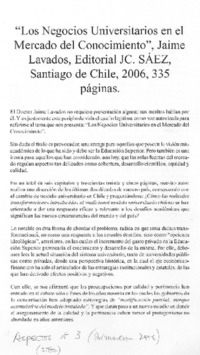 "Los negocios universitarios en el mercado del conocimiento"