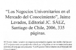 "Los negocios universitarios en el mercado del conocimiento"