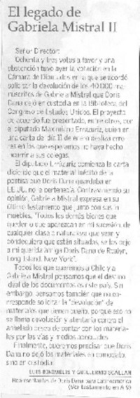 El legado de Gabriela Mistral II