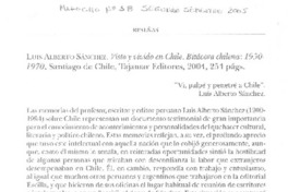 Luis Alberto Sánchez. Visto y vivido en Chile. Bitácora chilena: 1930-1970