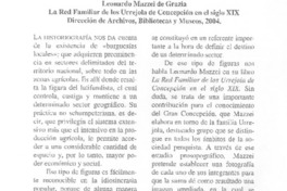 Leonardo Mazzei de Grazi. La red familiar de los Urrejola de Concepción en el siglo XIX