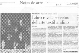 Libro revela secretos del arte textil andino