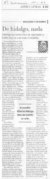 De Hidalgo, nada