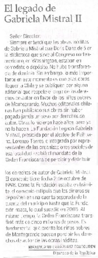 El legado de Gabriela Mistral II
