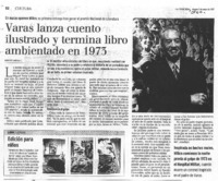 Varas lanza cuentos ilustrado y termina libro ambientado en 1973