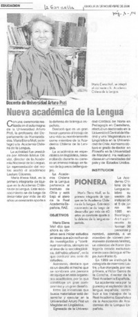 Nueva académica de la lengua