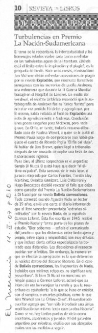 Turbulencias en Premio a Nación-Sudamericana