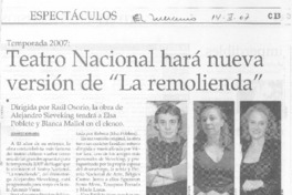 Teatro Nacional hará nueva versión de "La Remolienda"
