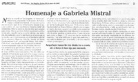 Homenaje a Gabriela Mistral