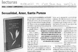 Sexualidad, amor, santa pureza