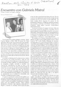 Encuentro con Gabriela Mistral