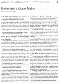 Entrevista a Oscar Hahn (entrevista)