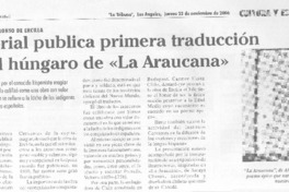 Editorial publica primera traducción al húngaro de "La Araucana"