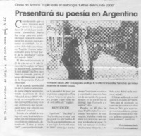 Presentará su poesía en Argentina