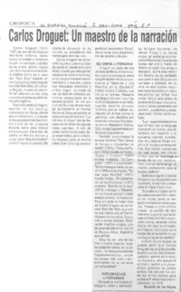 Carlos Droguet: un maestro de la narración