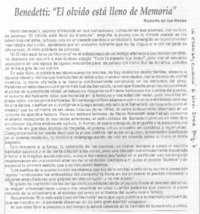 Benedetti: "El olvido está lleno de Memoria"