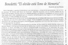 Benedetti: "El olvido está lleno de Memoria"