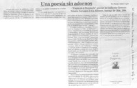 Una poesía sin adornos