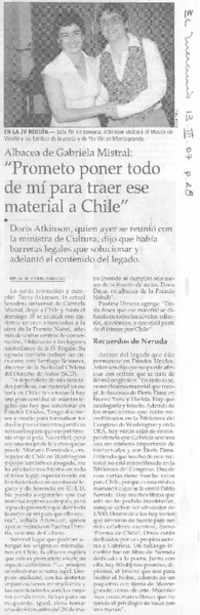 "Prometo poner todo de mí para traer ese material a Chile"