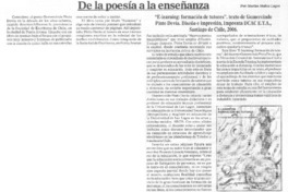 De la poesía a la enseñanza