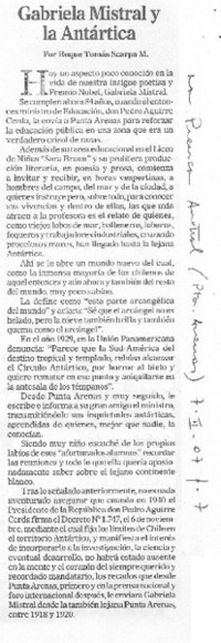 Gabriela Mistral y la Antártica