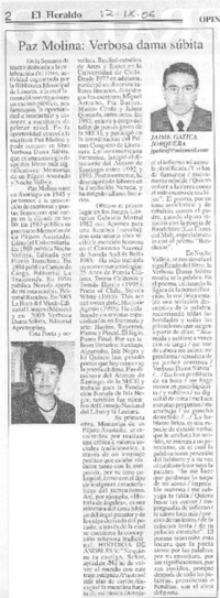 Paz Molina: Verbosa dama súbita