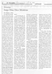 Jorge Díaz dice mentiras