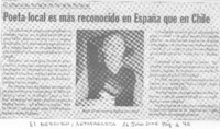 Poeta local es más reconocido en España que en Chile