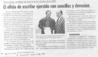 El Oficio de escritor ejercido con sencillez y devoción