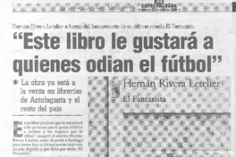 "Este libro le gustará a quienes odian el fútbol"