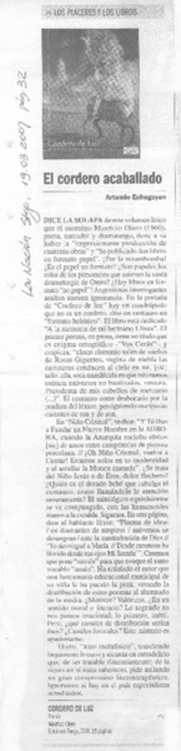 El cordero acaballado