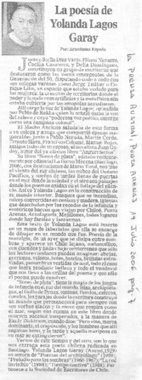 La poesía de Yolanda Lagos Garay