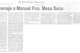 Homenaje a Manuel Fco. Mesa Seco