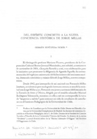 Del espìritu concreto a la nueva conciencia histórica de Jorge Millas