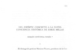 Del espìritu concreto a la nueva conciencia histórica de Jorge Millas