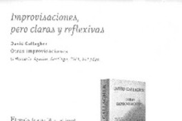 Improvisaciones pero claras y reflexivas