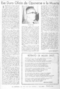 Ese duro oficio de oponerse a la muerte