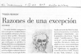 Razones de una excepción