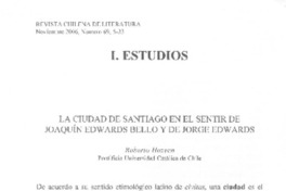 La ciudad de Santiago en el sentir de Joaquín Edwards Bello y de Jorge Edwards