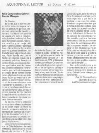 Feliz cumpleaños Gabriel García Márquez