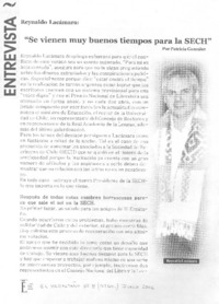 Reynaldo Lacámara: " Se vienen muy buenos tiempos para la SECH" "(entrevista)