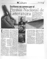 Escritores en carrera por el Premio Nacional de Literatura