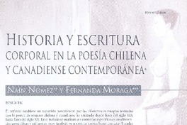 Historia y escritura corporal en la poesía chilena y canadiense contemporánea