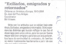 Exiliados, emigrados y retornados
