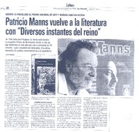 Patricio Manns vuelve a la literatura con "Diversos instantes del reino"